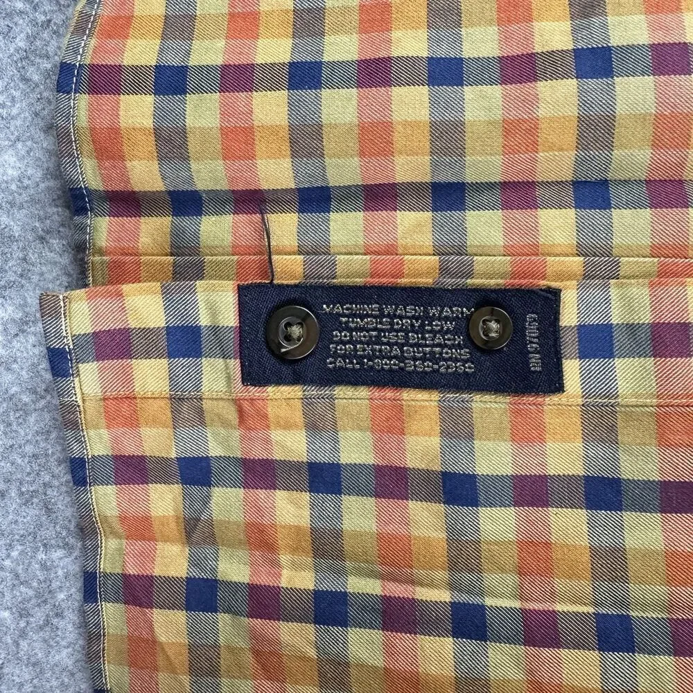 Scott Barber Shirt Mens XL Gingham Plaid Preppy Cotton Button Down Pocket LS